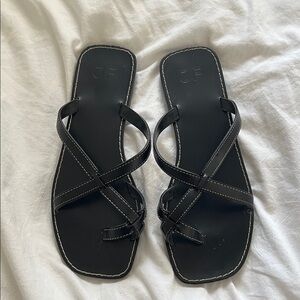 JustFab Black Strappy Sandals